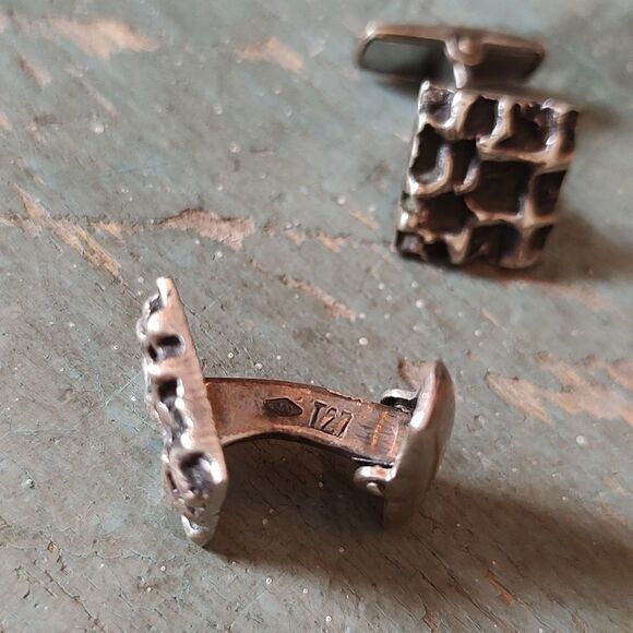 RARE Vintage Modernist 900 Silver Antonio Belgiorno Buenos Aires Cufflin… - Picture 7 of 11